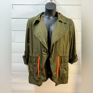 ANTHROPOLOGIE – Khaki Jacket with Orange Details – Size L